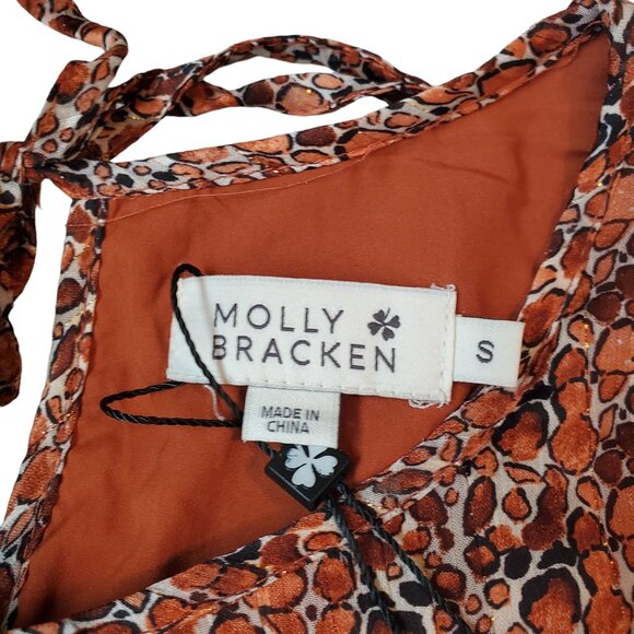 NWT Molly Bracken Shades of Rust / Copper with tiered ruffle bottom Size Small - Picture 5 of 14